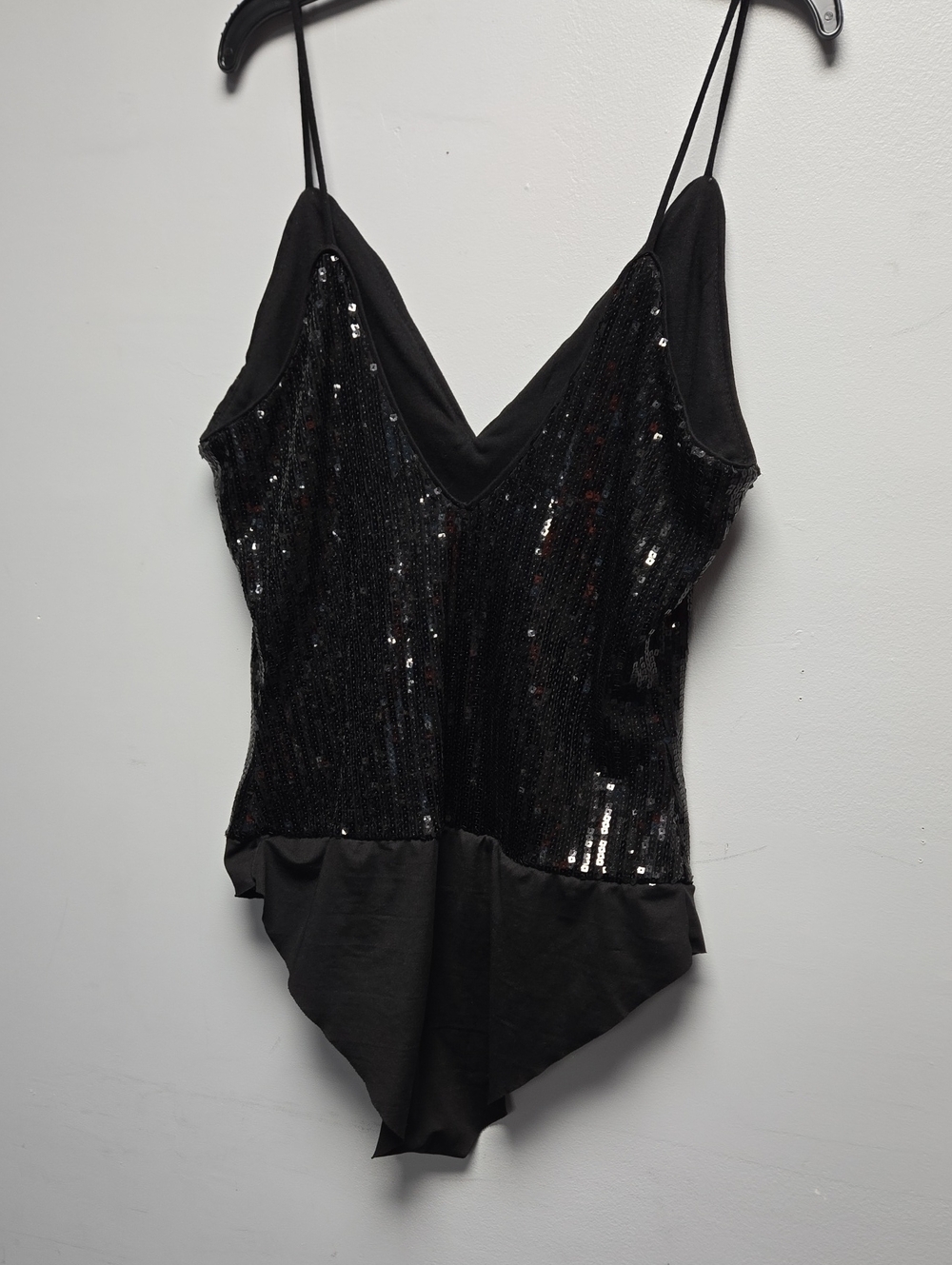 Black Sequins V-neck Bodysuit Size L - Picture 5 of 9